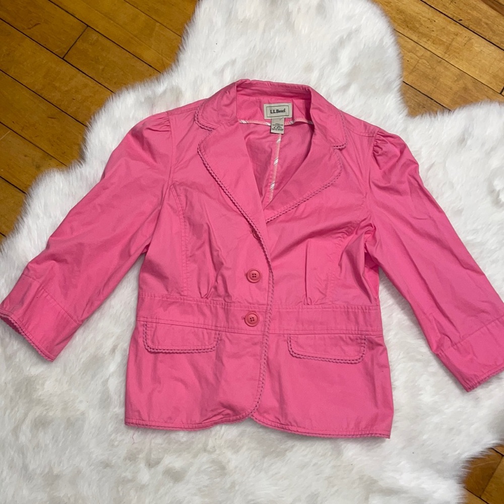 L.L. Bean Bright Pink Women's Notched Lapel Blazer